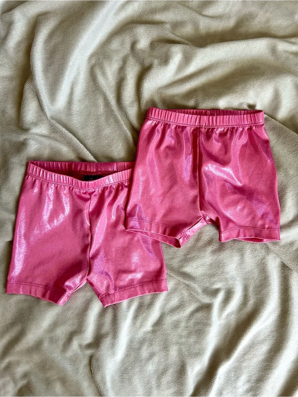 Old Navy Shiny Metallic Pink Kids Biker Shorts Duo 2T